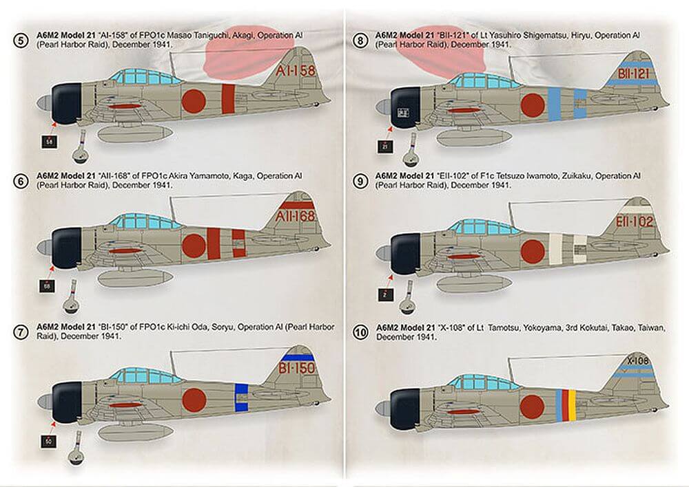 1:72 A6M2 Zero-Sen Aces from 1940-42 Part 1 Decals 72-426 Print Scale