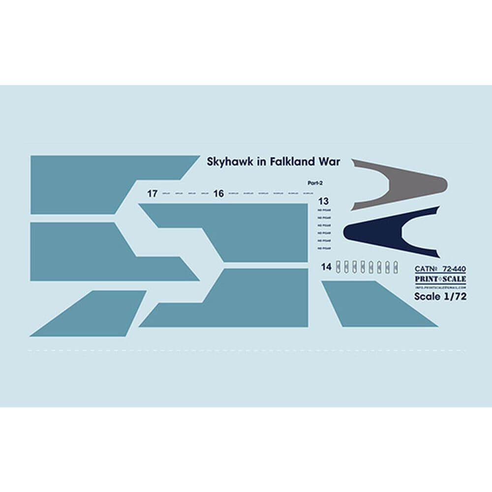 1:72 Skyhawk in Falkland War Part 2 Decals 72-440 Print Scale