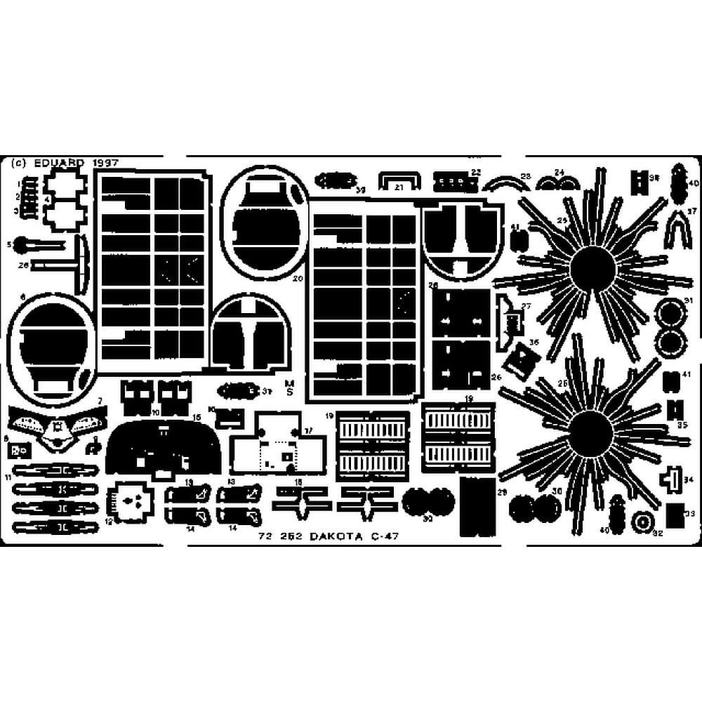 1:72 Dakota C-47 Detail Set for Italeri 72252 Eduard