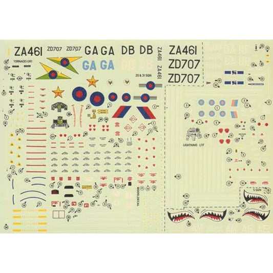 1:72 Tornado GR.1 Lightning F.3 F.6 5 Sqn 20 Sqn 31 Sqn LTF 77 Modeldecal