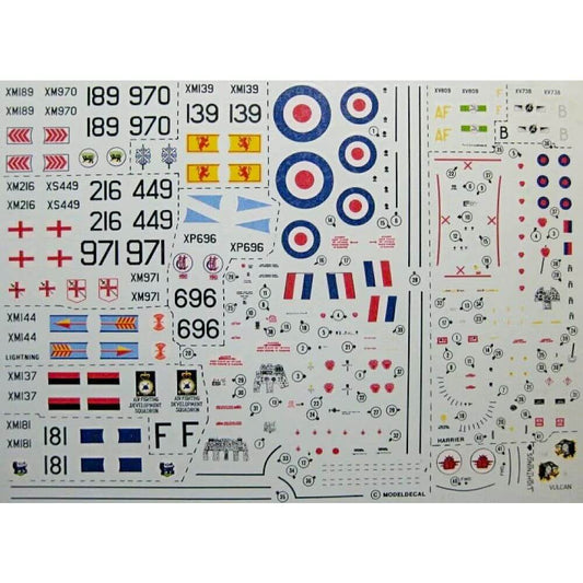 1:72 RAF Lightning F.1/T.4/5 Harrier TFF AFDS 60 MU 226 OCU/65 Sqn 78 Modeldecal