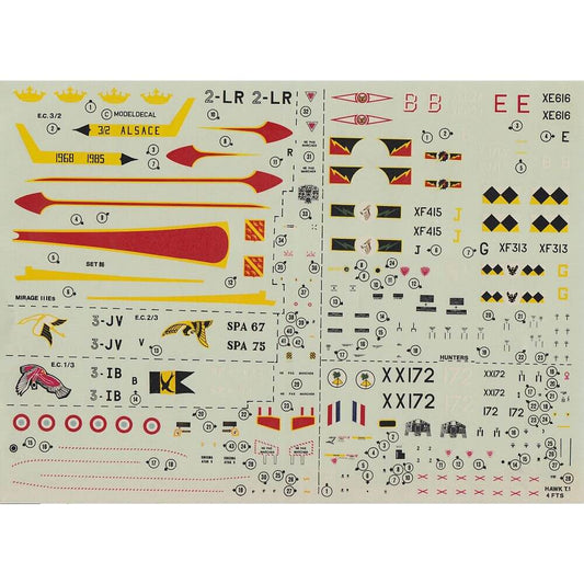 1:72 RAF Hunters F.4 / Hawk T.1; Armée de l'Air: Mirage IIIE No. 86 Modeldecal