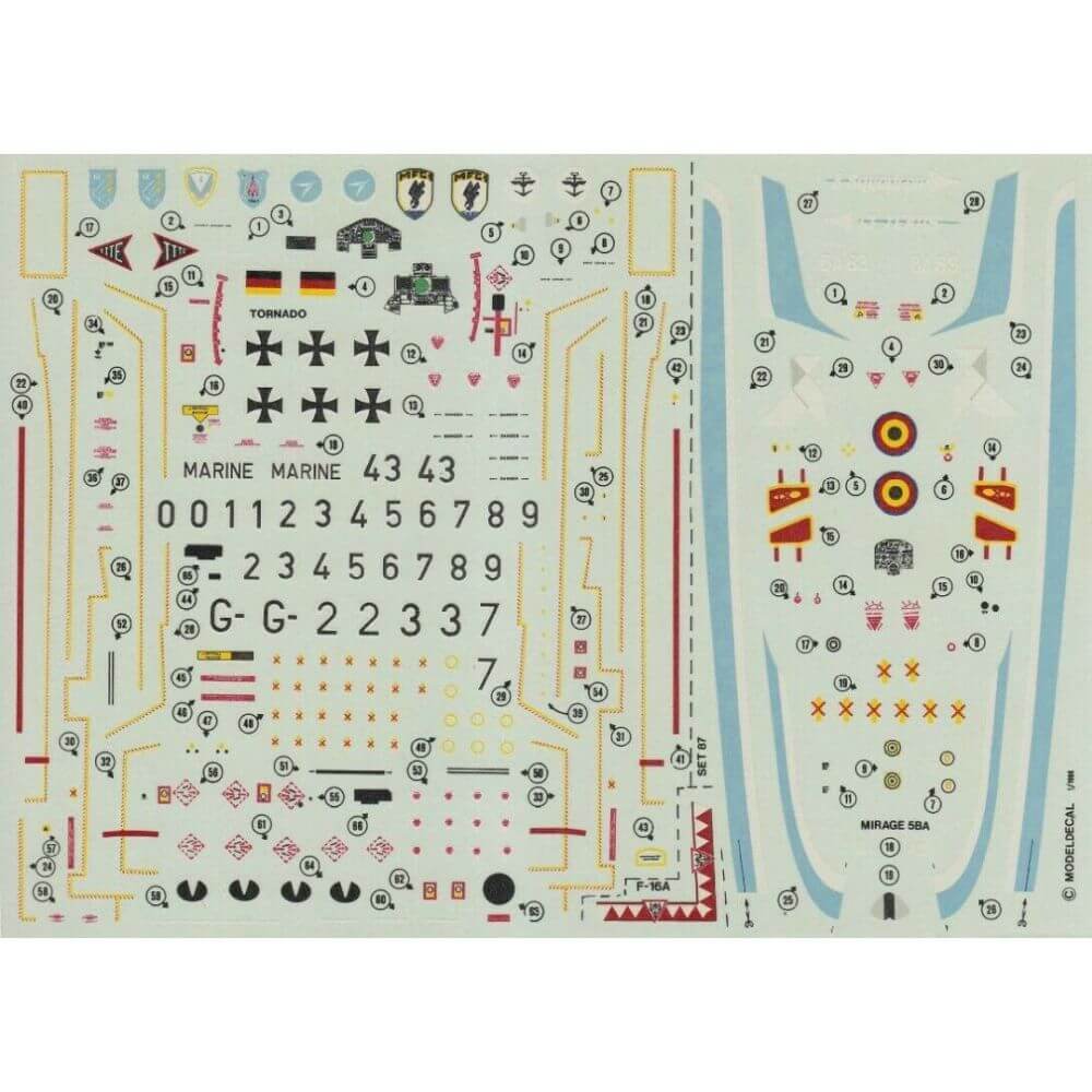 1:72 Panavia Tornado / Dassault Mirage III No. 87 Modeldecal