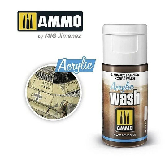 15ml ACRYLIC WASH Afrika Korps Wash A.MIG-0701 Ammo