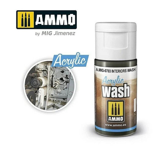 15ml ACRYLIC WASH Interiors Wash A.MIG-0703 Ammo
