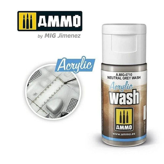 15ml ACRYLIC WASH Neutral Grey Wash A.MIG-0710 Ammo