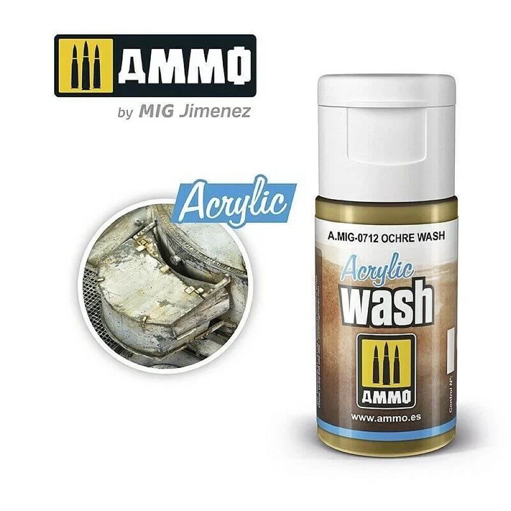 15ml ACRYLIC WASH Ochre Wash A.MIG-0712 Ammo