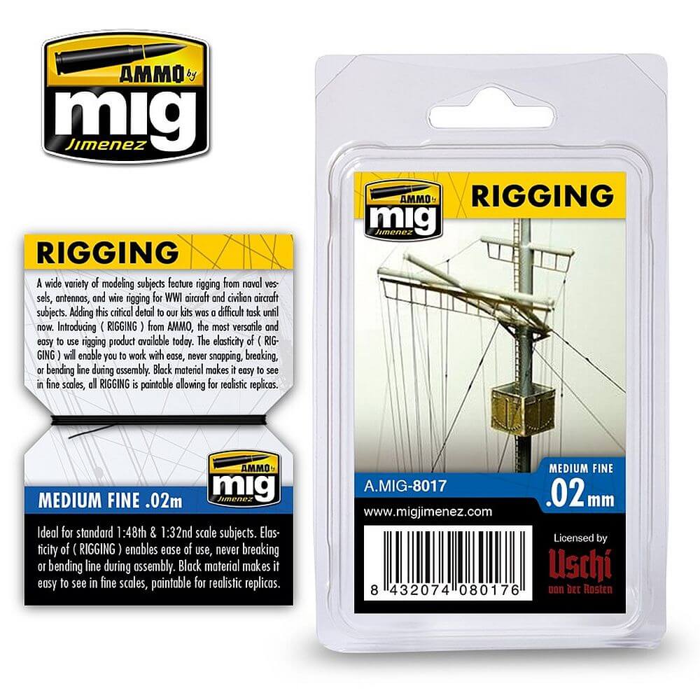 RIGGING Super Fine/Fine/Medium 0.1/0.2/0.3mm Ammo