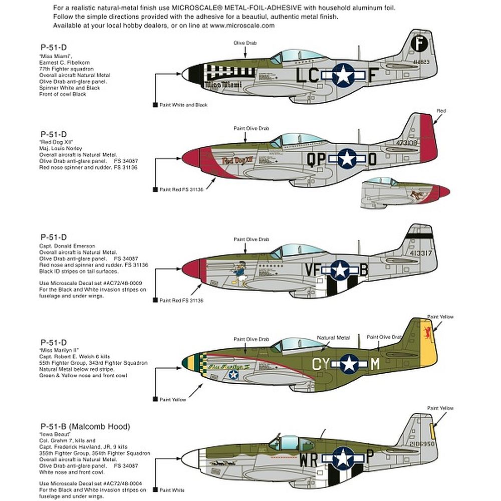 1:48 P-51B & P-51D's / Aircraft Markings AC48-0041 Microscale