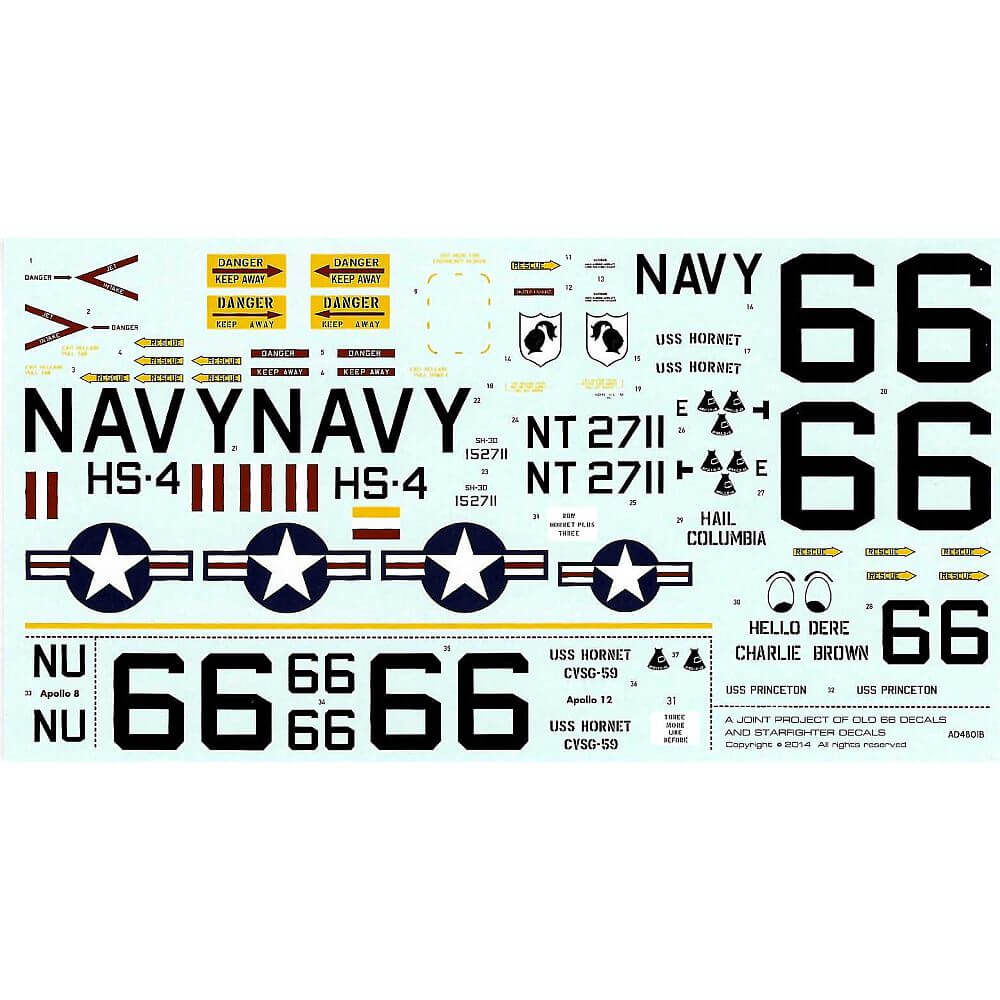 1:48 Old 66 - The Navy's most famous Sea King AD4801B Old 66 Decals