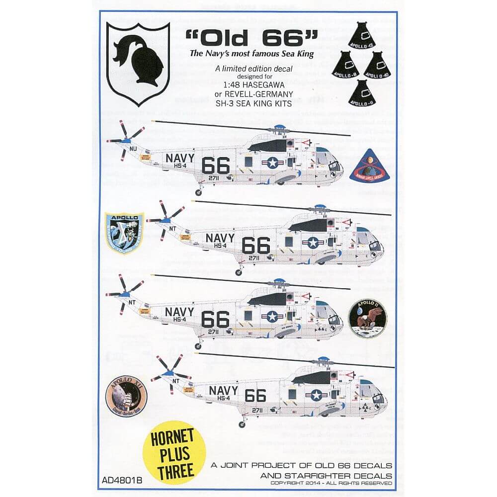 1:48 Old 66 - The Navy's most famous Sea King AD4801B Old 66 Decals