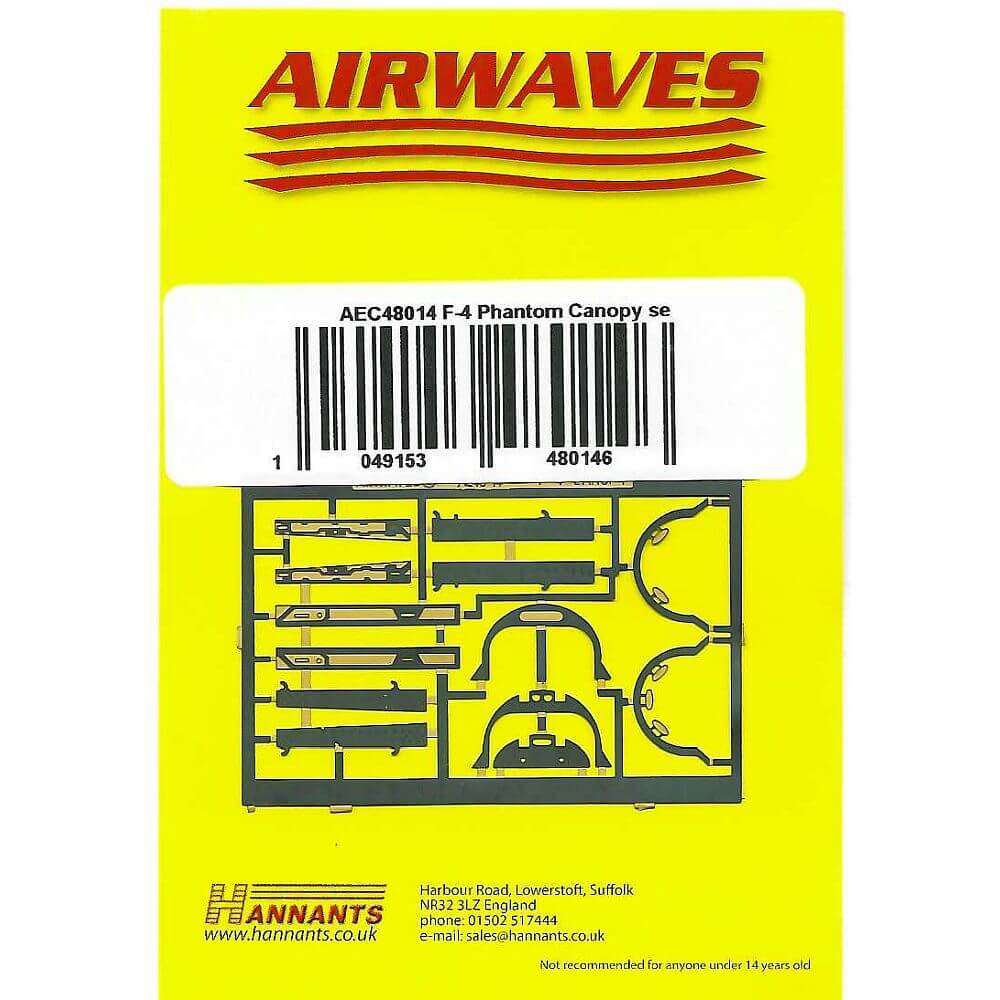 1:48 F-4 Phantom canopy Detail set for Hasegawa AEC48014 Airwaves