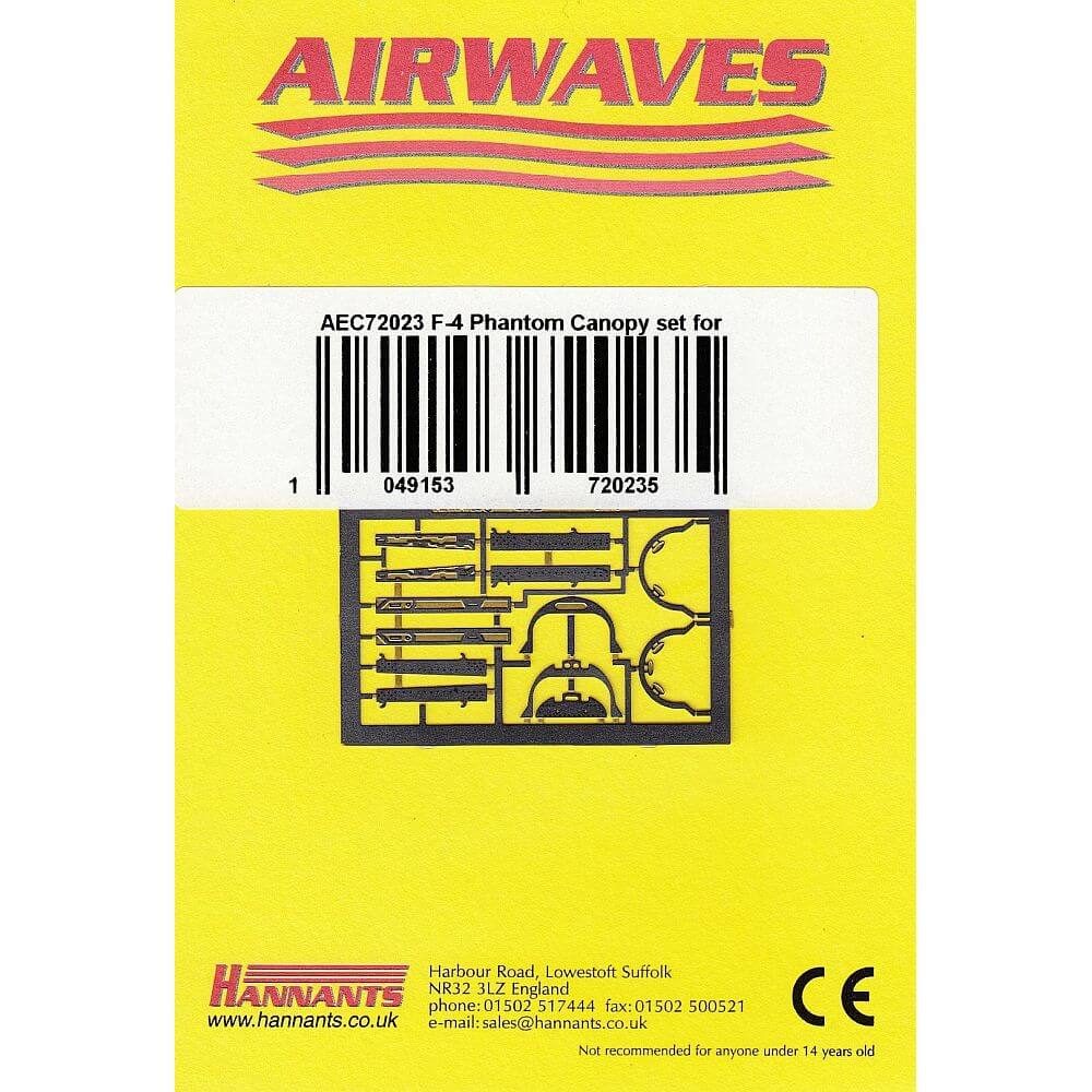 1:72 McDonnell F-4 Phantom Canopy Set for Hasegawa AEC72023 Airwaves