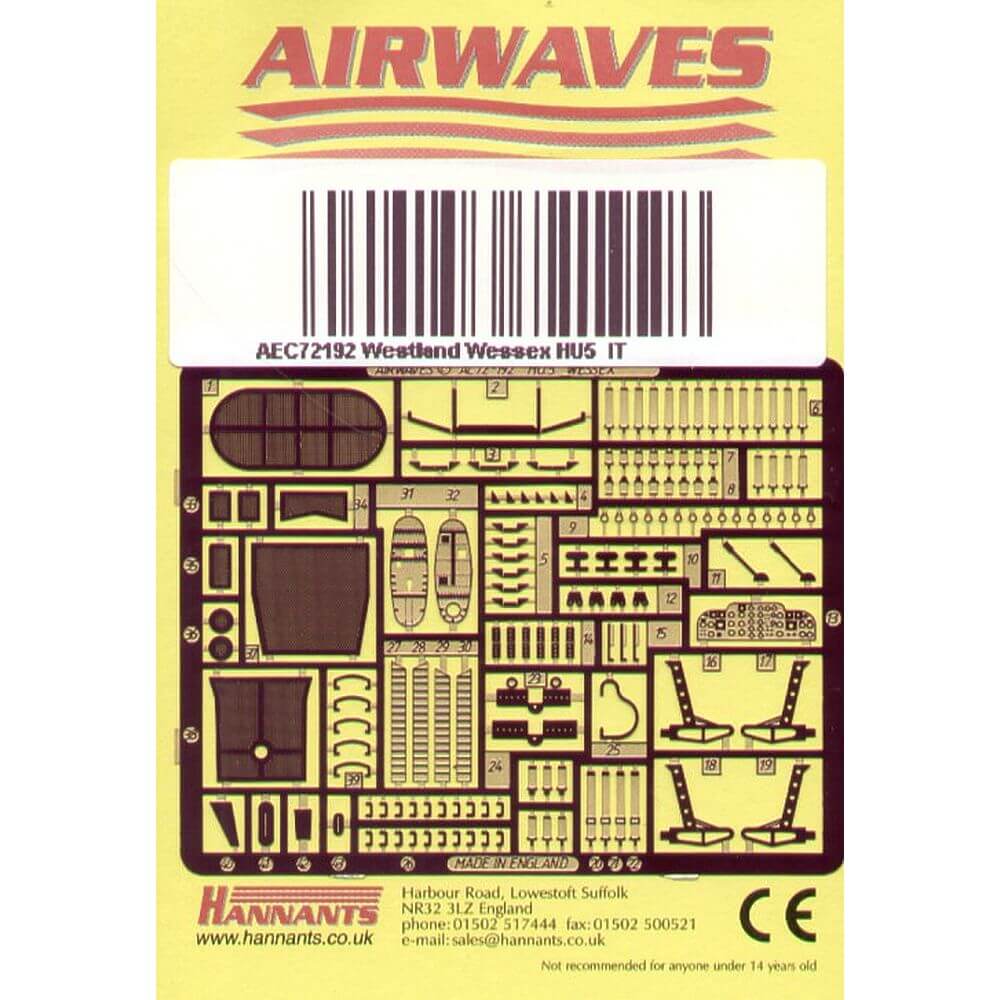 1:72 Westland Wessex HU.5 Detail set for Italeri AEC72192 Airwaves