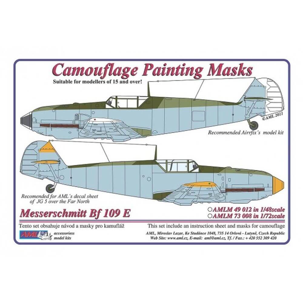 1:48 Messerschmitt Bf109E Late Camouflage Masking Set AMLM49012 AML