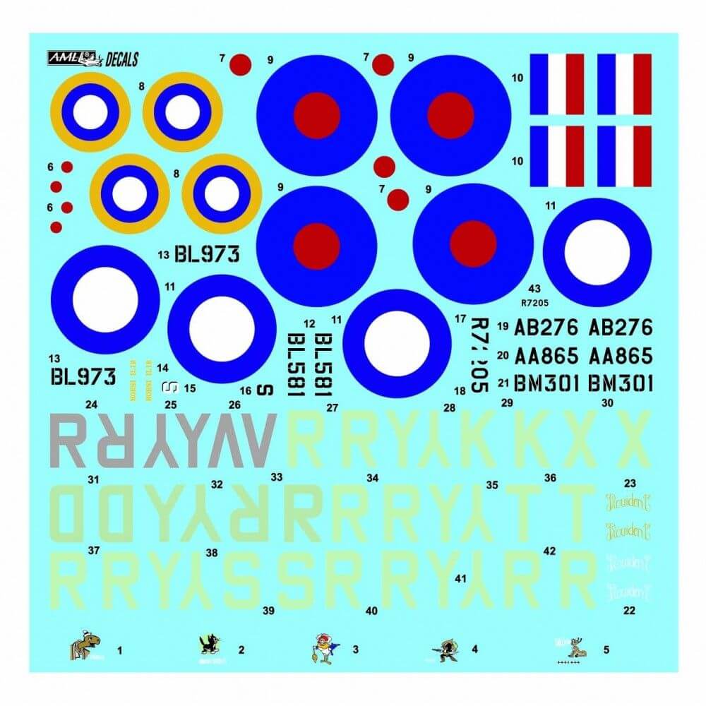1:72 Spitfire Mk.Ia/Vb with drawings of 313th RAF Sqn AML AMLD72046