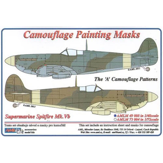 1:48 Spitfire Mk.Vb Camouflage Masks A Pattern AMLM49008 AML