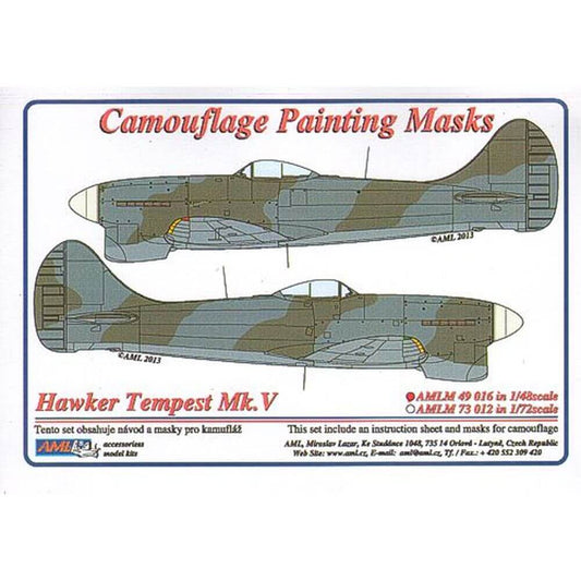 1:48 Hawker Tempest Mk.V WWII Camouflage Masking Set AMLM49016 AML