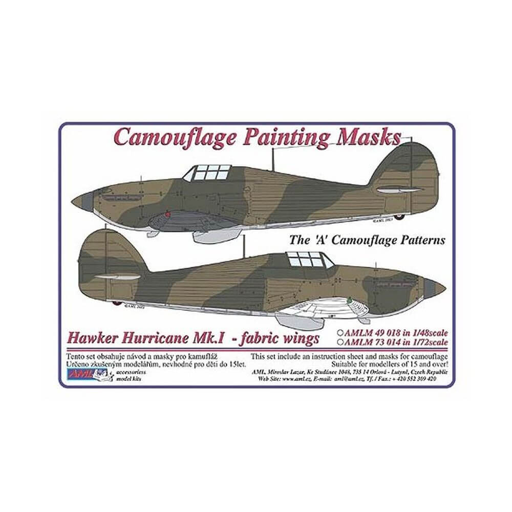 1:48 Hurricane Mk.I Fabric Wings Camouflage Masking Set AMLM49018 AML