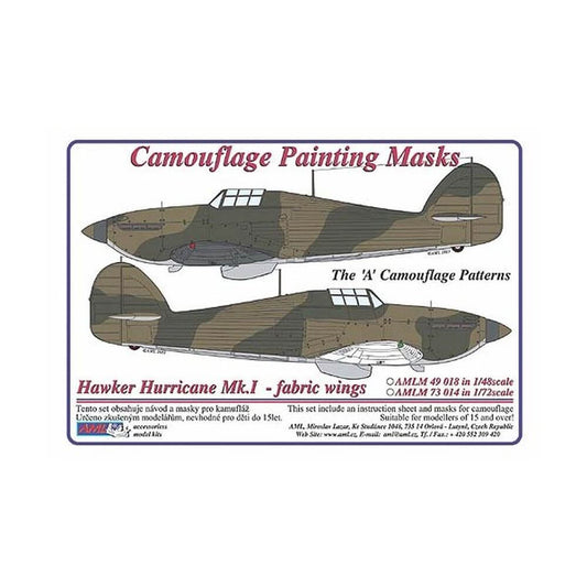 1:48 Hurricane Mk.I Fabric Wings Camouflage Masking Set AMLM49018 AML