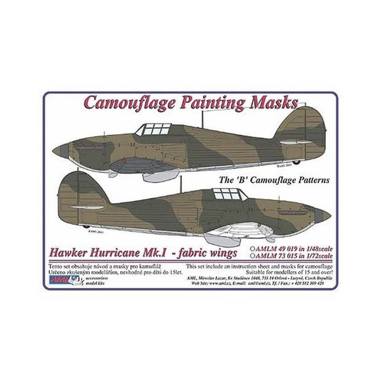 1:48 Hurricane Mk.I Fabric Wings Camouflage Masking Set AMLM49019 AML