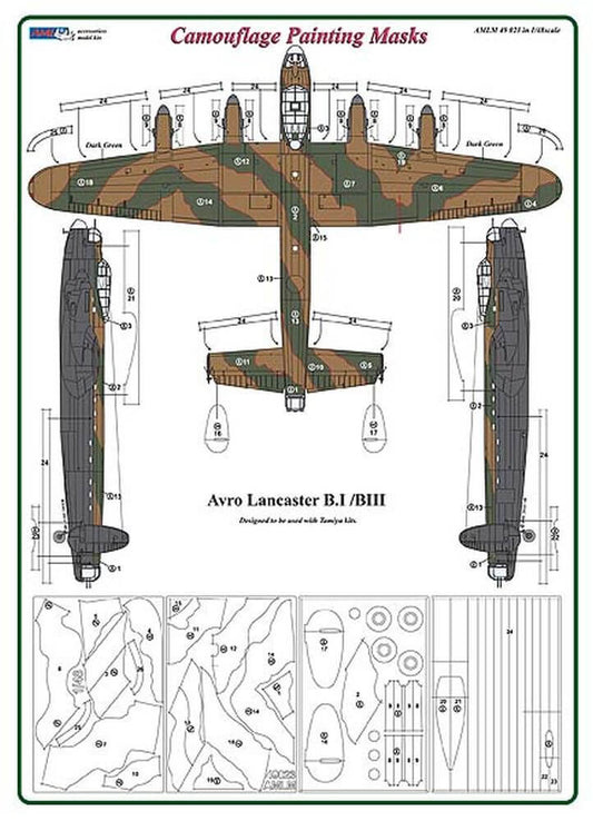 1:48 Avro Lancaster B.I/III Camouflage Masking Set AMLM49023 AML