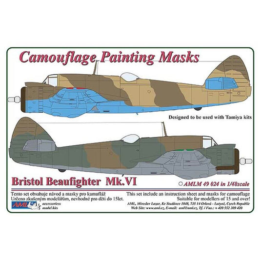 1:48 Bristol Beaufighter Mk.VI Camouflage Masking Set AMLM49024 AML