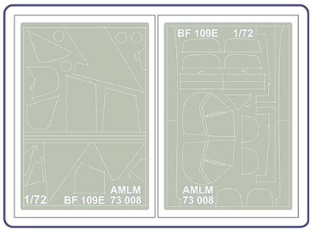 1:72 Messerschmitt Bf109E Late Camouflage Masking Set AMLM73008 AML