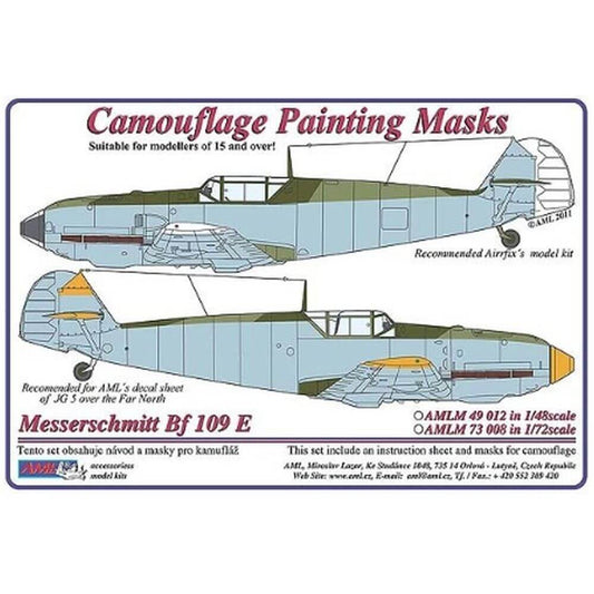 1:72 Messerschmitt Bf109E Late Camouflage Masking Set AMLM73008 AML