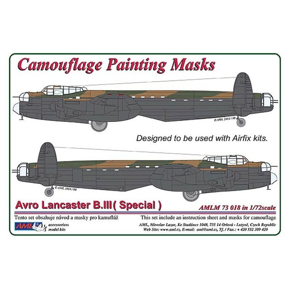 1:72 Avro Lancaster B.III (Special) Camouflage Masking Set AMLM73018 AML