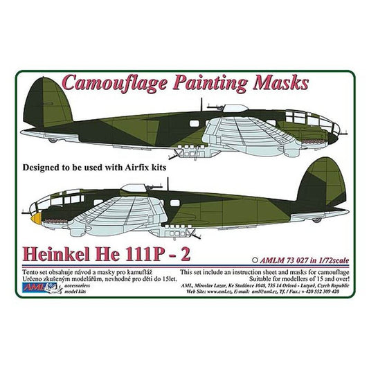 1:72 Heinkel He 111P-2 Camouflage Masking Set AMLM73027 AML