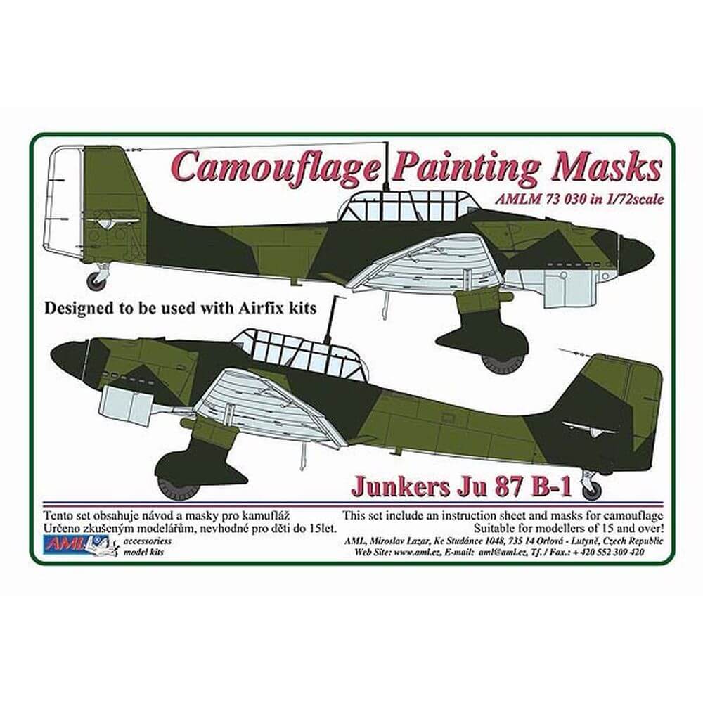 1:72 Junkers Ju 87B-1 "Stuka" Camouflage Masking Set AMLM73030 AML