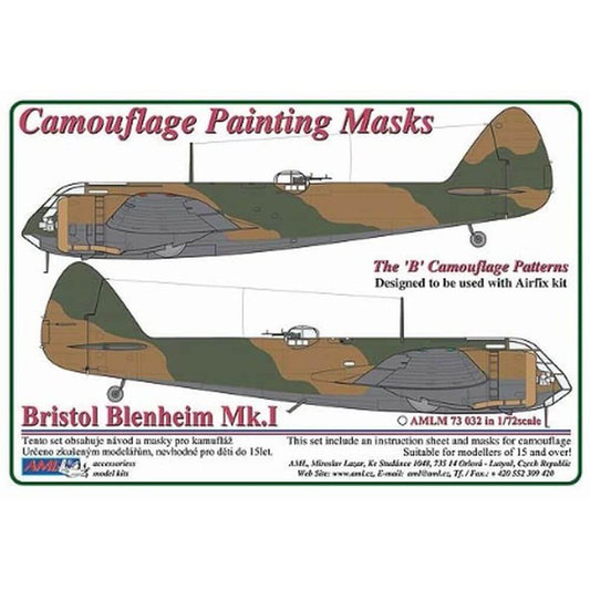 1:72 Bristol Blenheim Mk.I "B" Camouflage Masking Set AMLM73032 AML