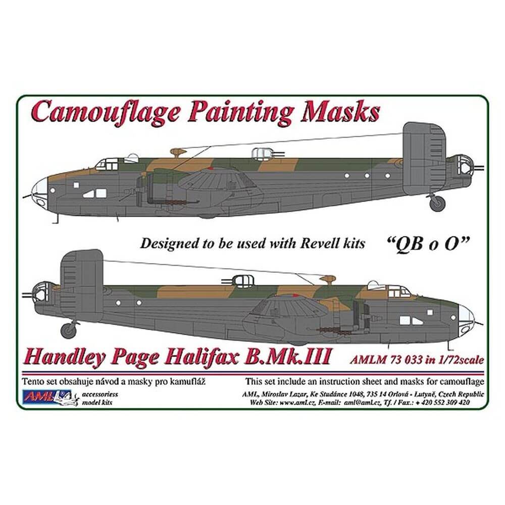 1:72 Halifax B.Mk.III Camouflage Masking Set AMLM73033 AML
