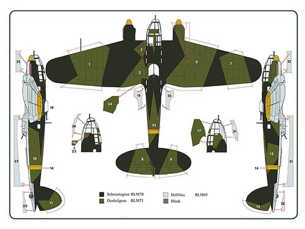 1:72 Heinkel He 111H-6 Camouflage Masking Set AMLM73037 AML