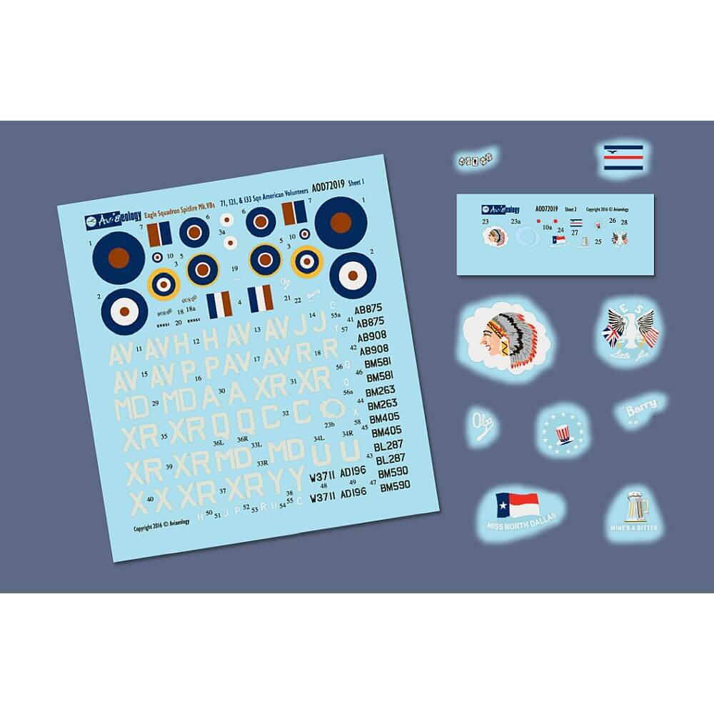 1:72 Eagle Squadron Spitfire Mk.VB's Aviaeology AOD72019