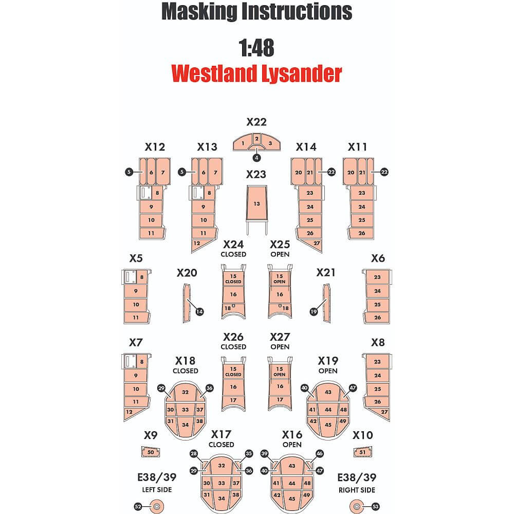1:48 Westland Lysander Masking Set for Airfix A65008 by Airfix