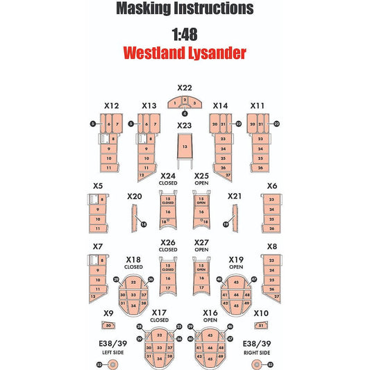 1:48 Westland Lysander Masking Set for Airfix A65008 by Airfix