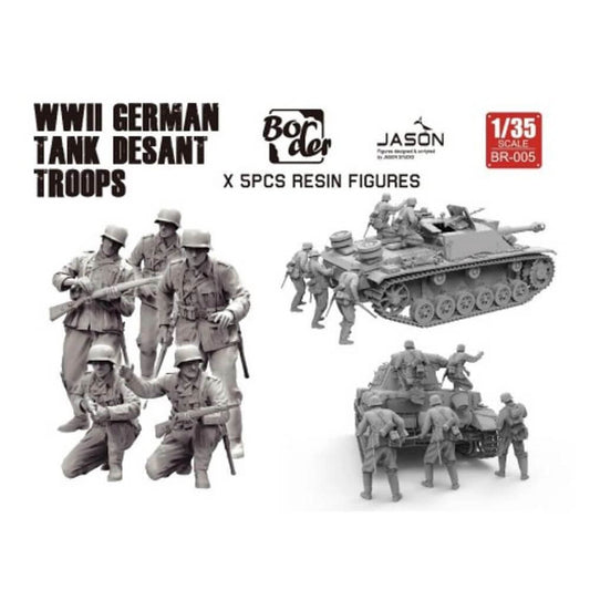1:35 WWII German Tank Desant Troops Resin Figures BR-005 Border Model