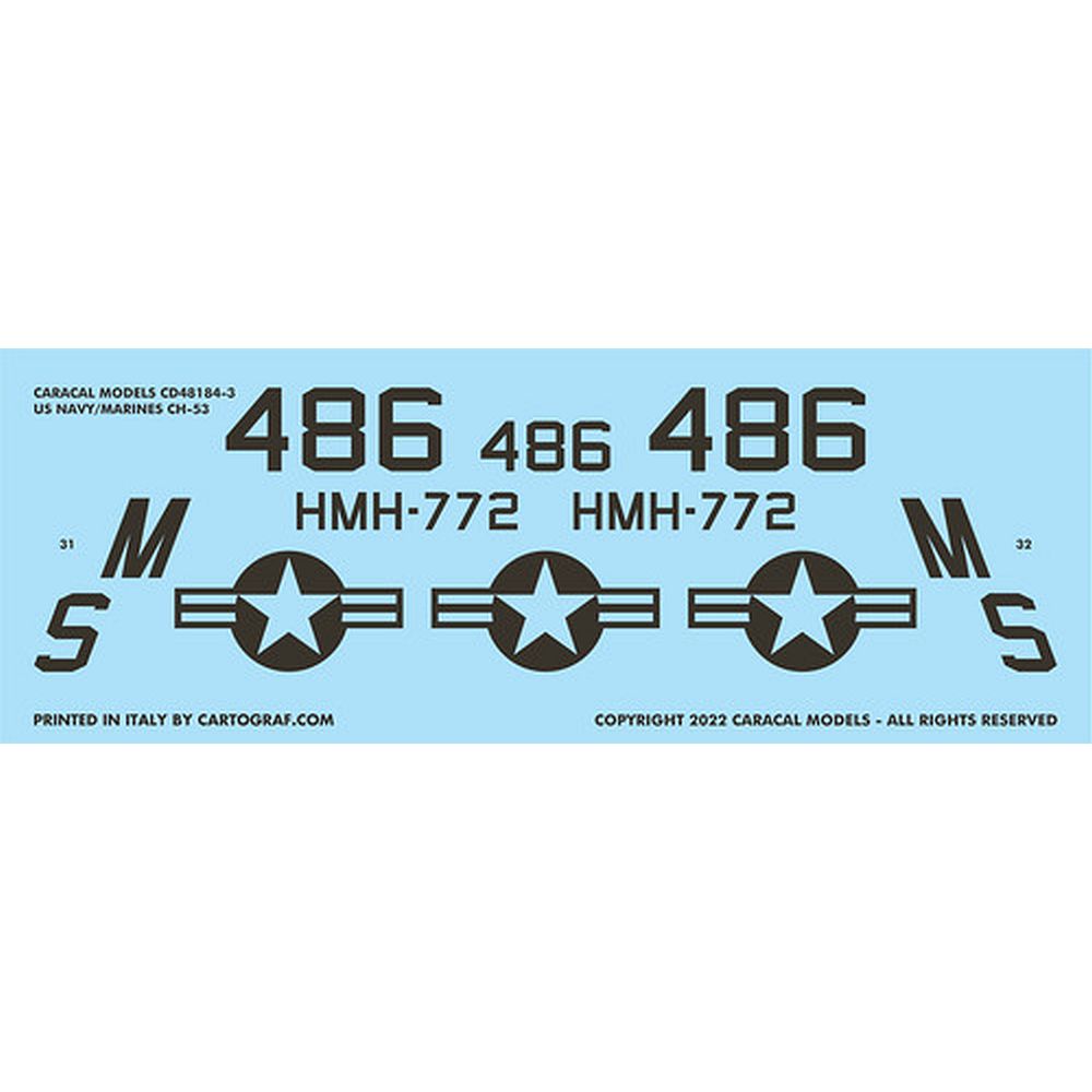 Caracal Models CD48184 Sikorsky CH-53 Decals for Revell 1/48