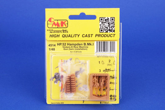 1:48 Hampden B.Mk.I - Vickers K Rear Machine Gun for ICM 4514 CMK