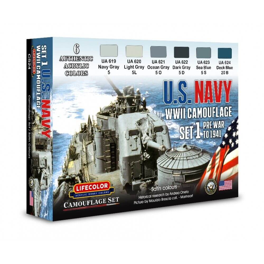 22ml x 6 US Navy WWII Camouflage Set 1 Acrylic Colours CS24 LifeColor