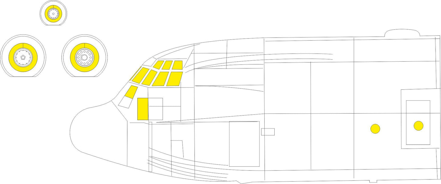 Eduard CX643 C-130J Hercules paint mask for Zvezda 1:72