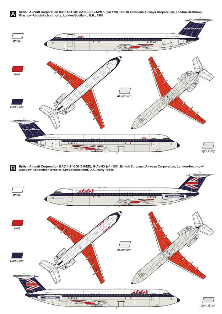 1:144 BAC 1-11-500 'In British Skies' DMK144-502 Mark I Decals