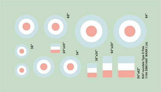 1:144 RAF roundels Type D Pale DMK14481 Mark I Decals