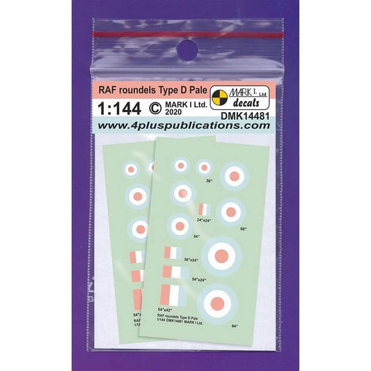 1:144 RAF roundels Type D Pale DMK14481 Mark I Decals