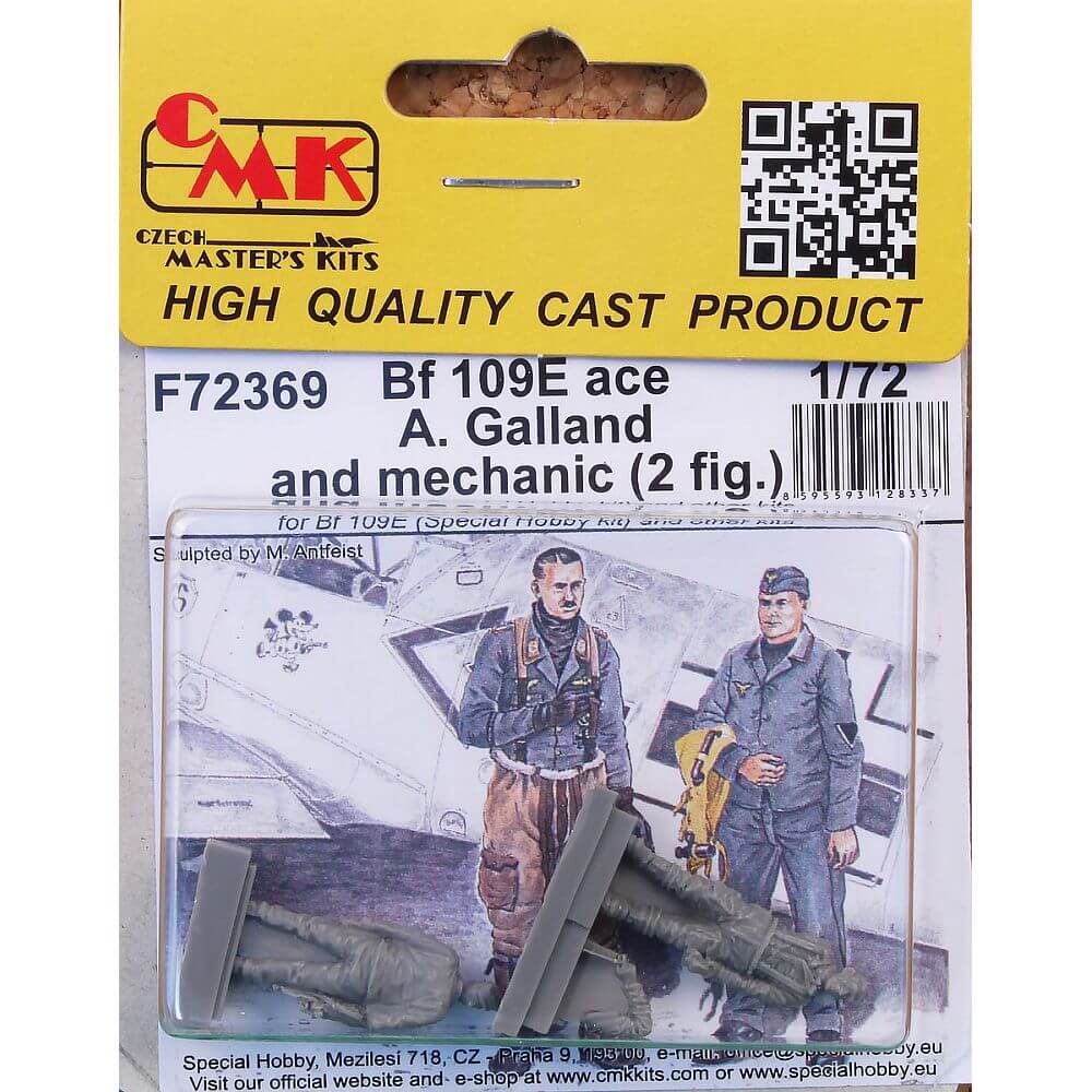 1:72 Bf-109E Ace Adolf Galland & Mechanic F72369 CMK Kits