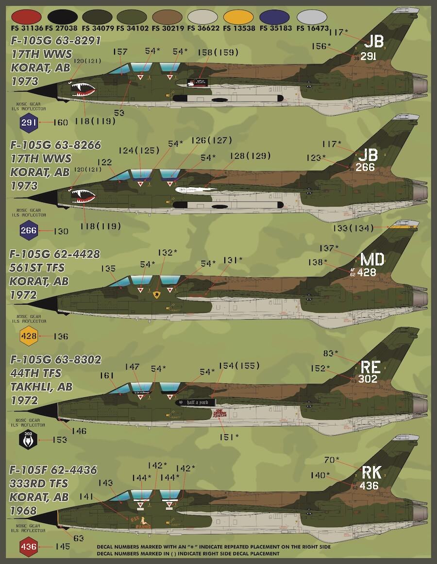 1:48 Colors and Markings of F-105s Part One F/D&S-4826 Furball Aero-Design