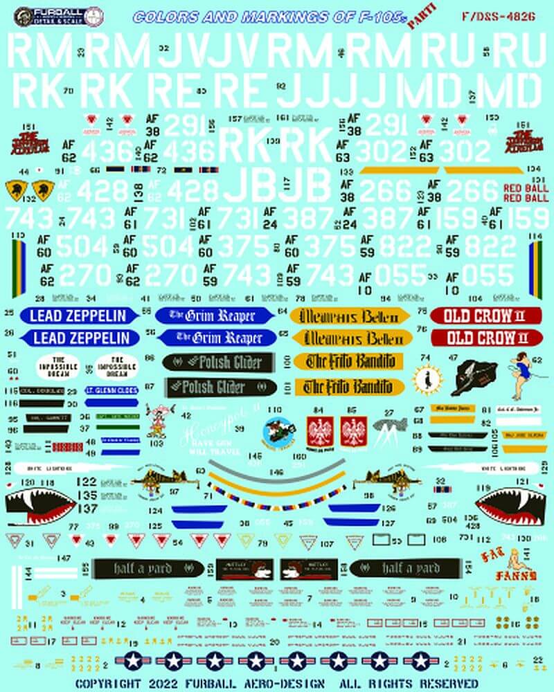 1:48 Colors and Markings of F-105s Part One F/D&S-4826 Furball Aero-Design