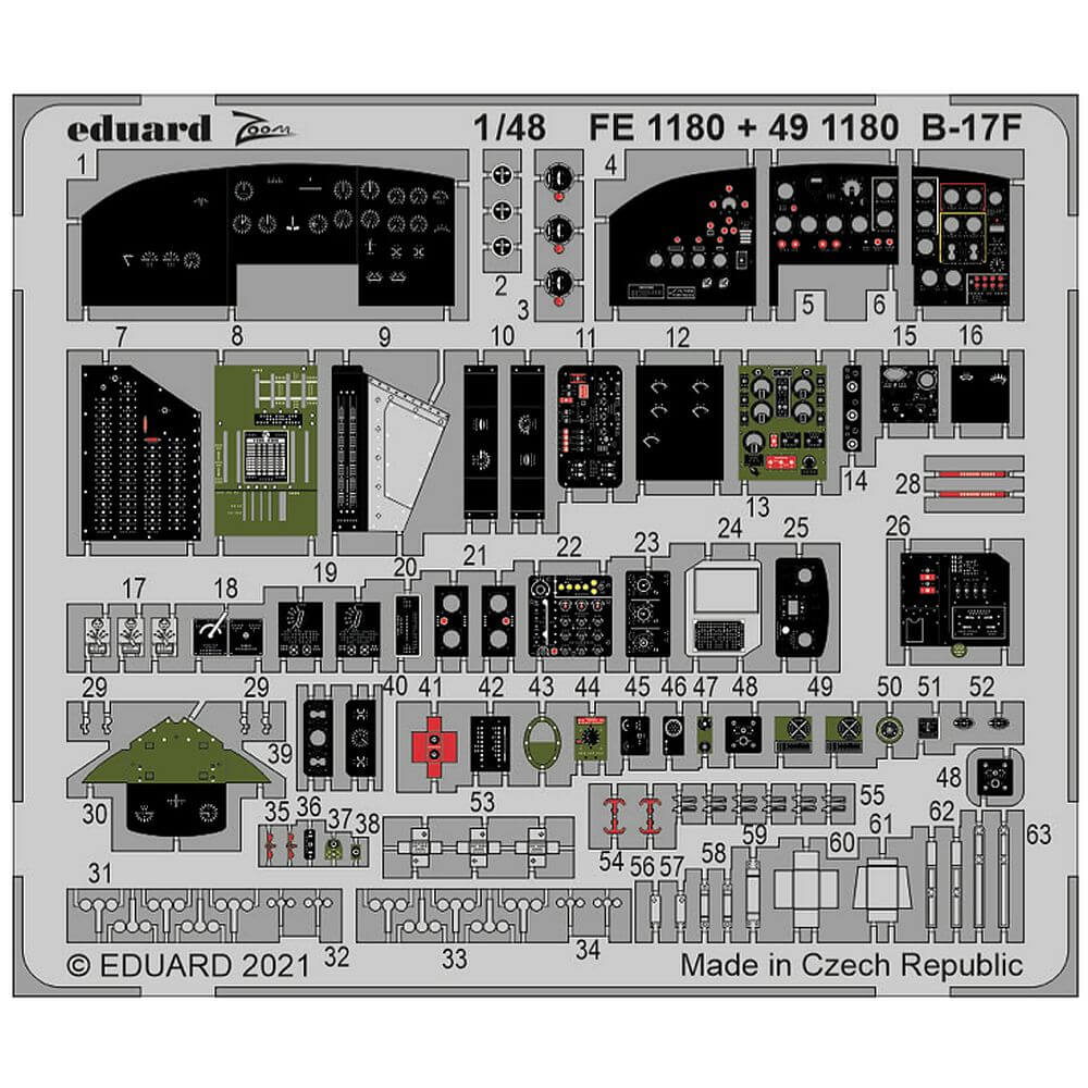 1:48 B-17F Flying Fortress Zoom for Hong Kong Models FE1180 Eduard